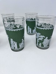 Jeannette Hellenic Wedgwood Green Roman/ Grecian 8 Oz Tumbler 5” High