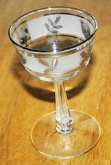 Libbey Glass Co ~ 4-7/8″ SILVER LEAF VINTAGE LIQUOR COCKTAIL STEM 1953-1978 Guc