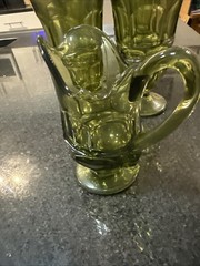 Vtg 1963-1982 MCM Fostoria Argus Goblet Green HFM 3 3/4″ W x 6 5/8″ H