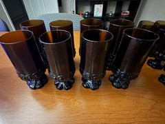 LOT of 24 MCM Tiffin Franciscan Madeira Smoke Brown Flat Tumbler Water Goblets