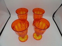 Noritake Provincial Orange Iced Tea Goblets Glasses Set Of 4 Japan