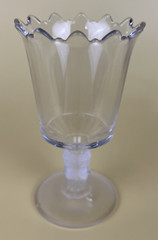 Vintage Duncan & Miller Spooner / Goblet ~ Scalloped Rim ~ 3 Faces Frosted Stem