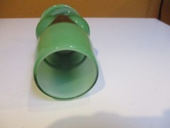 Vintage Felipe Derflingher Brutalist Mexican caged glass goblet Green