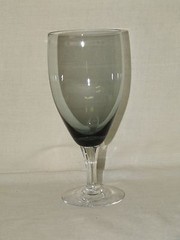 Set 4 Fostoria Debutante Gray Water Goblet 10 Ounce 6 5/8″ High Marked FOSTORIA
