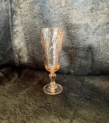 Vintage Pink Rosaline Swirl Champagne Flute Luminarc Arcoroc Glass France Wine