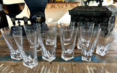 Set 10 Cristal De Sevres Mila Highball Iced Tea Glasses France Signed Gorgeous