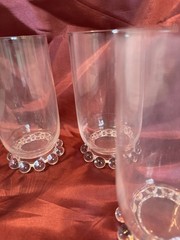 4 Vintage Anchor Hocking Boopie Highball Glasses Clear Berwick Bubble Foot 5″