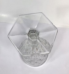 Fostoria American Goblet Water 2056 Cube Hexagon Foot Clear Glass 7” 10 Oz