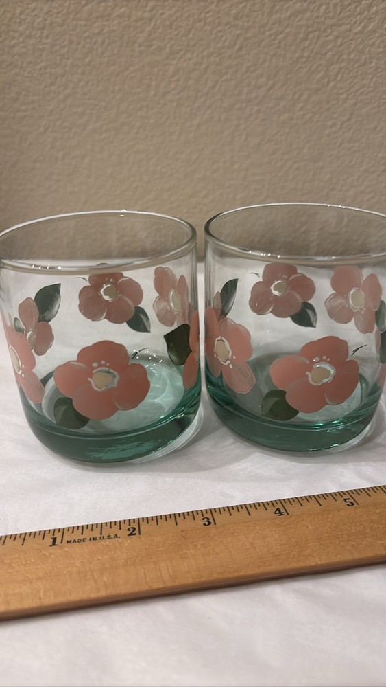 Set of 2 Franciscan Desert Rose Double Old Fashioned Glasses