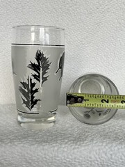 Vintage Libbey Glass Co. MCM 1 Silver Foliage & 1 Silver Leaf Water Glasses EUC
