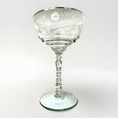 Vintage Libbey Rock Sharpe Crystal Halifax Sherbet Or Champagne Dish Stemware