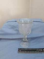 Vintage AVON 1978 Clear Glass Goblet HEART PATTERN by Fostoria