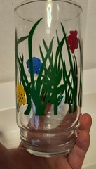 MCM LIBBEY FLORAL DRINKING GLASSES/BRIGHT COLORS FOR SUMMER – 5.5″ VINTAGE