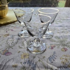 Libbey Interlude Clove Stem Spiral Cut Liquor Cocktail Glasses 4″ Set of 3 RARE