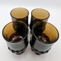 Tiffin Franciscan Madeira Smoke Brown Glasses Set of 4 Vintage 5 oz Water Wine