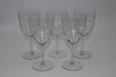 5 FOSTORIA MELROSE ETCHED CLEAR GLASS 6-7/8″ WATER GOBLETS-READ