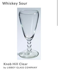 Libbey Glass Knob Hill Set Of 6 Clear Whiskey Sour Ball Stem Glasses