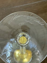 UNION STREET GLASS MANHATTAN GOLD Bordeaux Wine Glass Goblet Signed 11 AVAILABLE