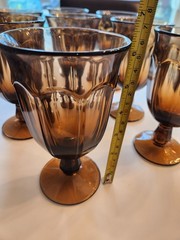 Vintage Noritake Provincial Smokey Brown Iced Tea Wine Goblets 6 3/8in Set Of 8