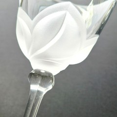 Vintage Cristal D’Arques Florence Goblet Set of 2, Raised Frosted Petals, France