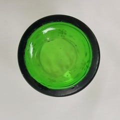 EAPG Victorian Green Glass Tumbler Hand Painted Northwood