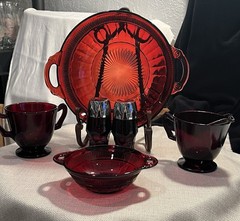 ruby red glassware set