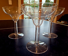 Margarita Cocktail Goblets/Cocktail Drink Glasses;Clear Acrylic Stem Ware Set/3