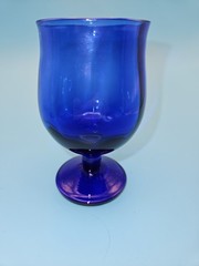 Set Of 6 Colored Swirled Glass Footed Cordials/Small Tumblers