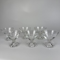Vintage Anchor Hocking Boopie Clear Glass Dessert Cups Set of 6 Bubble Base