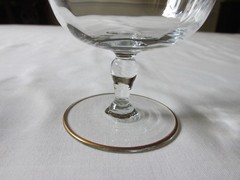 Set 6 Tiffin Panel Optic LAUREL LEAF Gold Encrusted Crystal Low Sherbet 3 1/2″