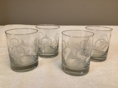 Princess House French Horn Set of Four On the Rocks Glasses~Weighted Bottoms