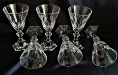 AJKA CRYSTAL / CRISTAL DE PARIS EMINENCE SMALL WINE GLASSES, SET of 6