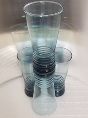 Libbey Glass * Nexus * Vintage Tall Retro Drinking Glasses * Blue 6-3/4″ * 4pc