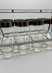 Vintage Dorothy Thorpe Retro style Water Goblet Glasses Carrier MCM Tumblers