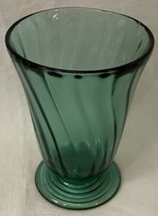 Swirl Ultramarine Foot Tumbler 4 5/» 9 oz Set of 2 Water Jeannette Glass Company