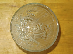 Jeannette Glass IRIS AND HERRINGBONE Crystal Footed Iced Tea Tumbler