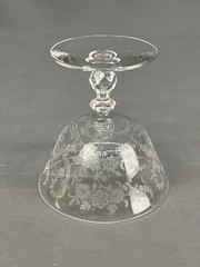 7 Tiffin-Franciscan TIFFIN ROSE Etched 4 1/8″ Low Sherbet Glasses: Mint