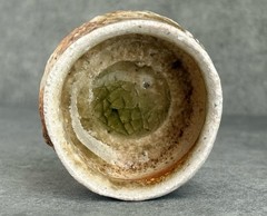 Hide Fujimoto Anagama Guinomi Sake Cup Natural Ash Shigaraki Ware Japan Ceramic