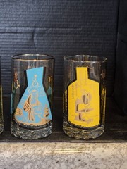 Roerig Pfizer Pharmaceutical Promo Glasses Set of 4 Mid Century Modern