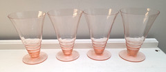 Vintage Pink Depression Glass Parfait Tumbler Glasses Set of Four by Cambridge