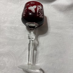 Hortensja (Hortensia) HO21 Amber Hock Cut to Clear Crystal Hock Wine Glass
