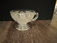 Vintage Indiana Glass Rosette with Pinwheels Footed Punch Cup