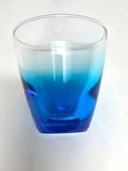 Blue Ombre Gradient 5 SMALL TUMBLERS DRINKING GLASSES 4″, Water Juice, Excellent