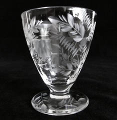 Rock Sharpe by Libbey Pattern 2011-1 @1937 Fruit Cocktail Goblets Etched Crystal