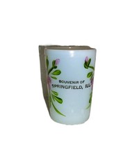 Clambroth opalescent Souvenir of Springfield, Illinois Hand painted Violets