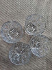 4 MARQUIS BY WATERFORD MARKHAM CRYSTAL LOW BALL GLASSES 3.75″ ITALY