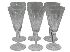 Set of 6 Glenmore Fluted Champagne Glasses by Waterford Crystal Glass 7 1/8″