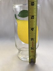 Vintage 1950’s MCM Drinking Glass 6” Tall Textured Fruit – Lemon