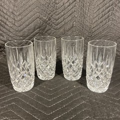 Lot of 4 Vintage Highball Crystal Glasses 6″ Tall 1 lb. 4 oz. Each!