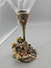 KIRKS FOLLY Angel Baby Remember GOBLET Martini GLASS JEWELED STONES RARE 8″